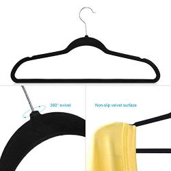 Moralty 100 PCS Non Slip Velvet Clothes Suit/Shirt/Pants Hangers Black