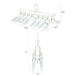 HJYPYJ Magic Hanger,Adjustable PP Folding Hanger,Space-Saving Organizer Hangers,Suitable for Balcony Wardrobe,Load-Bearing 10Kg Non-Slip/Green / 430mm