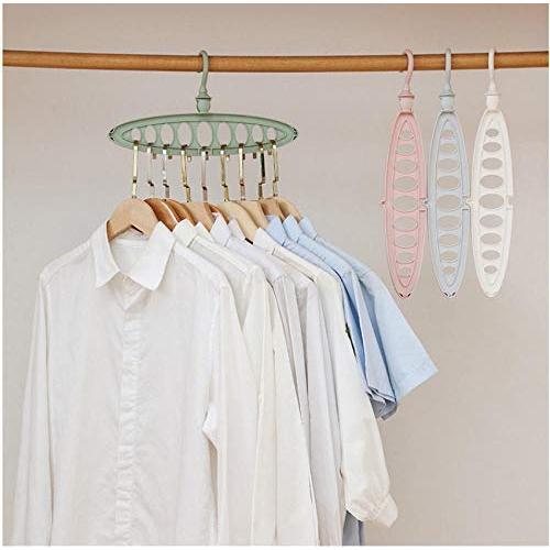 10pcs Random Color 9 Holes Home Storage Organization Clothes Hanger Drying Rack Plastic Scarf Clothes Hangers Storage Racks Wardrobe Storage Hanger