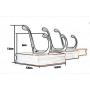 CHenXin White Creative Clothes Hook Wall Hanging Coat Hook Coat Rack Wall Hanger Bedroom Row Hook Wall Mobile Clothes Hook, Multi-Hook Optional Clothes Hooks Wall Mount (Size : B)