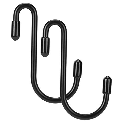 20 Pack S Hooks, WenTao Heavy Duty S Shaped Hooks, Black Hooks for Hanging Pots, Pans, Plants, Utensils Closet Clothes Bags Towels Kitchen Hooks Hanger