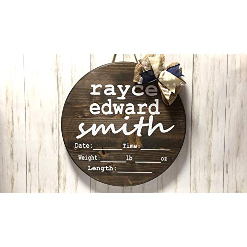 Round Wood Boys Hospital Door Hanger