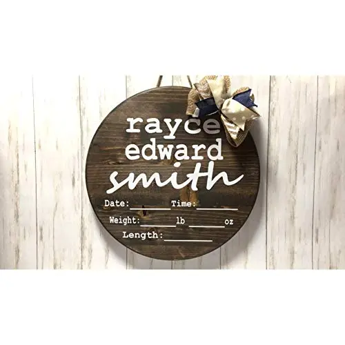 Round Wood Boys Hospital Door Hanger