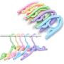 10pcs Random Color Travel Hangers Folding Clothes Hanger Portable Saving Space Magic Stretch Folding Coat Hanger Home Wardrobe Storage