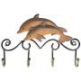 Tooarts Key Holder Iron Dolphin Wall Hooks Antique Finish Iron Clothes Hanger Rack Screws Included Wall Mounted