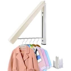 Mai Hongda Folding Clothes Hanger Wall Mounted Retractable Laundry Room Organizer Drying Rack Holder Stainless Steel Rod Hanging on Bathroom Balcony Garage Indoor/Outdoor Dryer (Triangle 1 Pack)