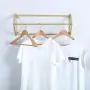 MBQQ Industrial Clothing Rack Wall Mounted,Garment Rack Display Rack Cloths Rack,Metal Clothes Racks for Hanging Clothes,Laundry Room Decor，Golden
