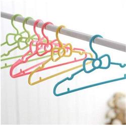 10pcs Random Color Childrens Bow Hanger Home Baby Clothes Hanger