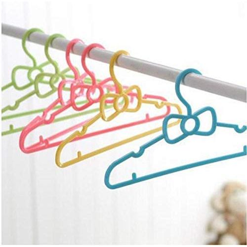 10pcs Random Color Childrens Bow Hanger Home Baby Clothes Hanger