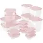 Nrpfell 17Pcs/Set Refrigerator Crisper Plastic Storage Boxes Food Container Microwavable Food Fresh Storage Boxes Sealed Crisper for Kitchen-Pink Nrpfell 17Pcs/Set Refrigerator Crisper Plastic Storage Boxes Food Container Microwavable Food Fresh Storage Boxes Sealed Crisper for Kitchen-Pink