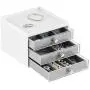 mDesign Plastic 3-Drawer Jewelry Organizer Boxes for Storage on Dresser, Vanity, Countertop - Holds Earrings, Bracelets, Necklaces, Bangles, Rings - White/Gray mDesign Plastic 3-Drawer Jewelry Organizer Boxes for Storage on Dresser, Vanity, Countertop - Holds Earrings, Bracelets, Necklaces, Bangles, Rings - White/Gray