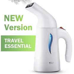 JSD Steamer for Clothes,7 in 1 Powerful Handheld Fabric Steamer,150ml Garment Steamer Perfect for Home and Travel,Travel Pouch Included [Green Hanger]