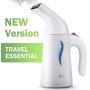 JSD Steamer for Clothes,7 in 1 Powerful Handheld Fabric Steamer,150ml Garment Steamer Perfect for Home and Travel,Travel Pouch Included [Green Hanger]