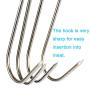 RJWKAZ Meat Hooks S Hooks Stainless Steel Poultry Hook BBQ Grill Cooking Smoker Hook Tool (5 Inch-6 Pack)