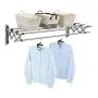 Wellex] 59&quot Stainless Steel Folding Clothes Drying Rack (60lb Capacity, 22.5 Linear FEET) Folding Clothes Drying Rack Wall Mounted, Great Organization Landry Room, Indoor Outdoor Use