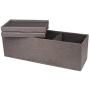 Otto & Ben 45" Storage Folding Toy Boxes Chest with Smart Lift Top Linen Fabric Ottomans Bench Foot Rest for Bedroom and Living Room, Brown