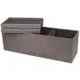 Otto & Ben 45" Storage Folding Toy Boxes Chest with Smart Lift Top Linen Fabric Ottomans Bench Foot Rest for Bedroom and Living Room, Brown Otto & Ben 45" Storage Folding Toy Boxes Chest with Smart Lift Top Linen Fabric Ottomans Bench Foot Rest for Bedroom and Living Room, Brown