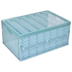 MUYOZZ 25 Quart Collapsible Storage Bins with Lids Foldable Plastic Storage Boxes for Home,Office,Car Trunk,Closet,Blue