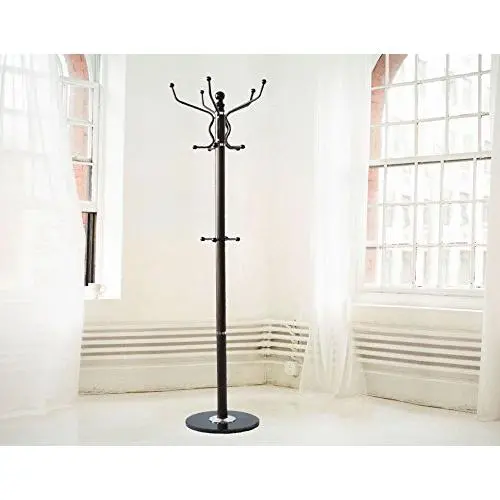 Heavy Duty Metal Coat Rack Hat Tree Hanger 12 Hook Umbrella Stand Entryway Room-Black Heavy Duty Metal Coat Rack Hat Tree Hanger 12 Hook Umbrella Stand Entryway Room-Black