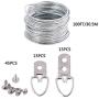ECKJ Picture Hanging Kit 15 Pcs D Ring Picture Hangers 2 Hole 15 Pcs D Ring Picture Hangers 1 Hole 45 Pieces Screws with 100 Feet Picture Hanging Wire Supports up to 30 lbs
