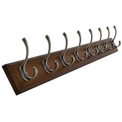 ZEMIN Wall Mounted Coat Rack Clothes Hat Hanger Holder Hooks Fashion Antique Wood, 3 Colors, 3 (Color : Brown, Size : 6 Hooks)