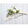 Wedding Hanger With Date and White Flowers Last Name Personalized Hanger Custom Hanger Bridal Hanger Bride Bridal Shower Gift Bridesmaid
