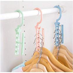 10pcs Random Color Hanger for Clothes Modern Style, One Hanger Can Hold 5 Clothing Suit, for Clothes Collector and Beautiful Lady Save Wardrobe Space