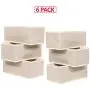 DIOMMELL 6 Pack Foldable Cloth Storage Boxes Closet Dresser Drawer Organizer Fabric Baskets Bins Containers Divider with Drawers for Clothes Underwear Bras Socks Lingerie Clothing,Beige 060 DIOMMELL 6 Pack Foldable Cloth Storage Boxes Closet Dresser Drawer Organizer Fabric Baskets Bins Containers Divider with Drawers for Clothes Underwear Bras Socks Lingerie Clothing,Beige 060