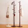 TLTLYMJ Coat Rack, Solid Wood Bedroom Hangers, Home Floor, Simple Office Clothes Rack (Color : Dark Brown)
