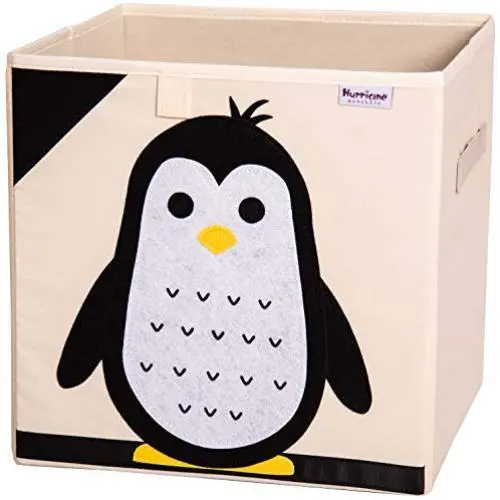 Hurricane Munchkin 13 inch Animal Cube Storage Bin. Soft Fabric Animal Toy Storage Boxes for Cube Organizers. Kids Storage Cubes for Baby, Toddlers, Girls, Boys, Nursery & Playroom (Penguin) Hurricane Munchkin 13 inch Animal Cube Storage Bin. Soft Fabric Animal Toy Storage Boxes for Cube Organizers. Kids Storage Cubes for Baby, Toddlers, Girls, Boys, Nursery & Playroom (Penguin)