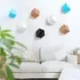 Anjuer 4 Hooks Coat Hat Clothes Robe Holder Hook Wall Hanger Wood (Black Wood White Blue)