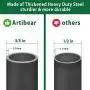Artibear Adjustable Outdoor Shepherd Hook Stand with 5 Prong Base, 76 Inches Tall 3/5 in Thick, Shiny Black (2 Packs)