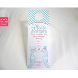 Do Not Disturb Wedding Door Hangers (set of 10) Bubble Kisses Seahorses