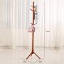 MAFYU Coat Rack European Solid Wood Nine Hanger Stand Style Coat Rack Tripod Three Foot Support Drying Hanger Bedroom Clothes Storage Rack