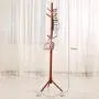 MAFYU Coat Rack European Solid Wood Nine Hanger Stand Style Coat Rack Tripod Three Foot Support Drying Hanger Bedroom Clothes Storage Rack