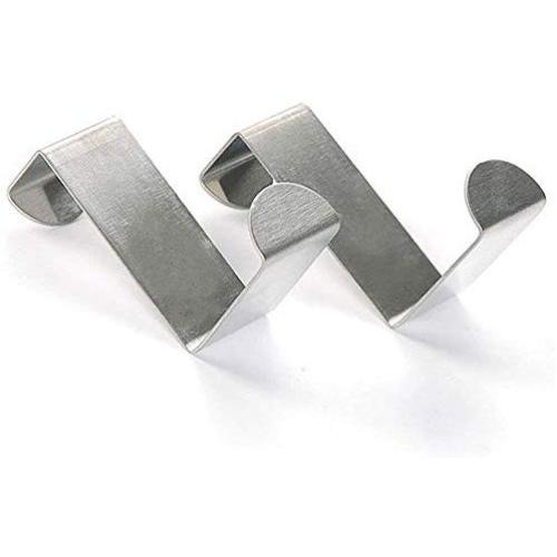 Over The Door Hook Stainless Steel, Beokey Cabinet Clothes Hanger Kitchen Organizer Z Hooks Storage Organizer Rack Holder Tools,Set of 2, (2pcs)