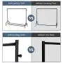 ROBTLE Rolling Garment Rack, Heavy Duty Single Metal Rolling Clothes Stand with Bag Hat Hook and Lower Storage Shelf for Boxes Shoes Boots Free Standing Clothes Hanger Rack, Large Capacity 220lbs