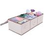 Amborido Bins Drawers Storage Orgarnaizer Dustproof Boxs 3 Pack Beige