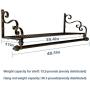 Nicheo Storage Wrought Iron Coat Rack Shelf Wall Mounted, Hanging Closet with Clothing Rods, Garment Hanger for Daily Clothes, Hat, Bag and More. Ideal Organizer for House (39.4", Bronze)