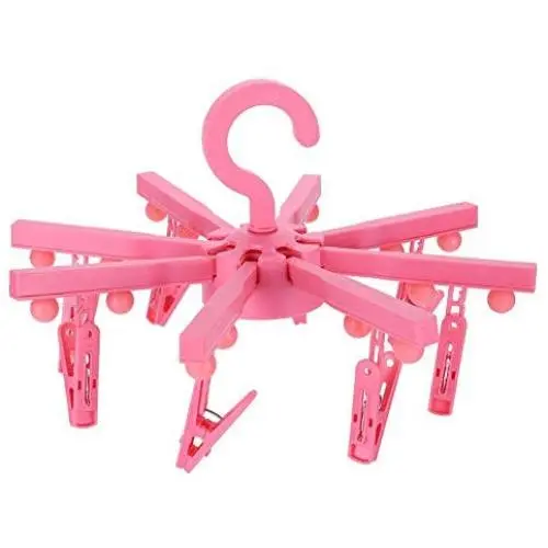 Huhushop LED Cloth Hangers Clip Lamp Photo Cards Light Multifunction Plastic Hangers with Light(Pink) Huhushop LED Cloth Hangers Clip Lamp Photo Cards Light Multifunction Plastic Hangers with Light(Pink)