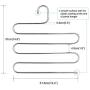 Eityilla S Type Clothes Pants Hangers Stainless Steel Space Saving Hangers 5 Layers Closet Storage Organizer for Jeans Trousers Tie Belt Scarf (4-Pieces)