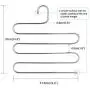 Eityilla S Type Clothes Pants Hangers Stainless Steel Space Saving Hangers 5 Layers Closet Storage Organizer for Jeans Trousers Tie Belt Scarf (6-Pieces) Eityilla S Type Clothes Pants Hangers Stainless Steel Space Saving Hangers 5 Layers Closet Storage Organizer for Jeans Trousers Tie Belt Scarf (6-Pieces)
