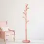 Y.H.Valuable Coat Racks Simple Floor Coat Rack Vertical Metal Hanger Bedroom Living Room Clothes Rack Simple Warm Pink Floor Hanger Entryway Furniture