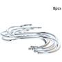 MroMax Metal S Hooks 2.95'' x 2.76''(L x W), S Shaped Hook Hangers for Kitchen Bathroom Bedroom Storage Room Office Outdoor Multiple Uses, Silver 8pcs