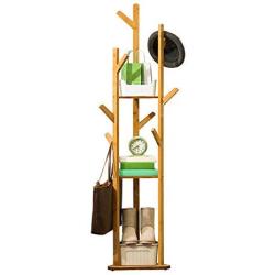 Zxcvlina Entryway Coat Hanger 170cm Wooden Coat Rack Stand 8 Bold Hooks Clothes Stand Tree Stylish Wooden Hat Coat Rail Stand Rack Clothes Jacket Storage Hanger Organiser