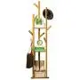 Zxcvlina Entryway Coat Hanger 170cm Wooden Coat Rack Stand 8 Bold Hooks Clothes Stand Tree Stylish Wooden Hat Coat Rail Stand Rack Clothes Jacket Storage Hanger Organiser