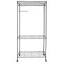 Qinhum 3-Tier Closet Organizer Metal Garment Rack Portable Clothes Hanger Home Shelf (Ship from US)