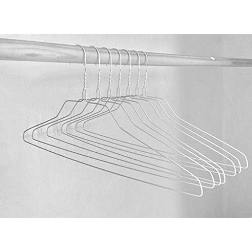 ATZ Industries Wire Hangers in Bulk - 100 White Metal Hangers - 18 Inch 14.5 Gauge Standard Coated Steel Hangers (100)