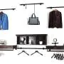 Xin Coat Racks Clothes Stand Hangers Industrial Style Solid Wood Display Shelf Vintage Iron Art Wall Hanging Clothing Store Combined Display Stand Side Hanging Storage Rack Stable and Durable,Clothes