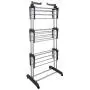 Yeshom Foldable 3 Tier Clothes Drying Rack Rolling Collapsible Laundry Dryer Hanger Stand Rail Indoor Outdoor Dark Grey